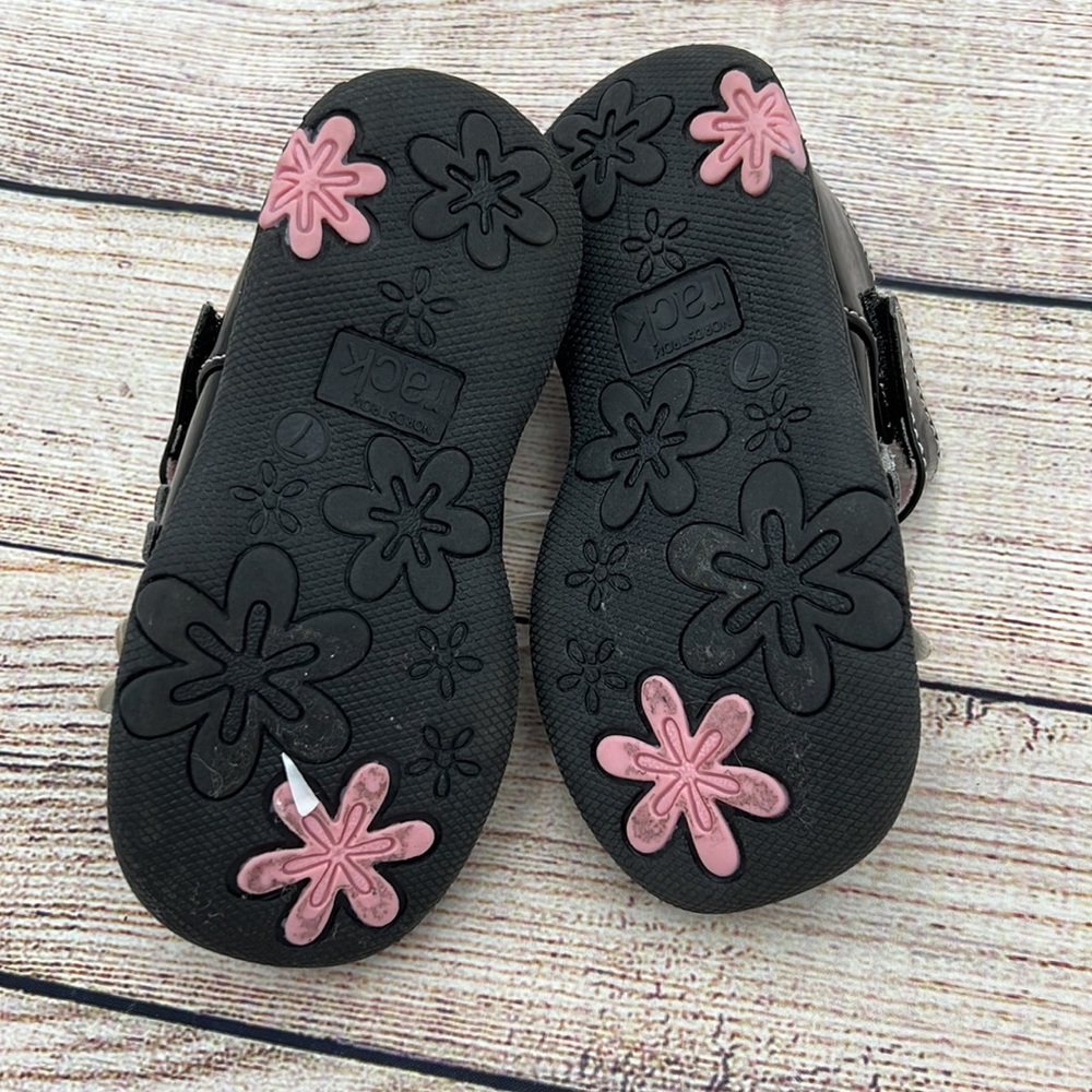 Nordstrom Black Maryjanes with Flowers Sz 7 NWTs - Picture 5 of 5
